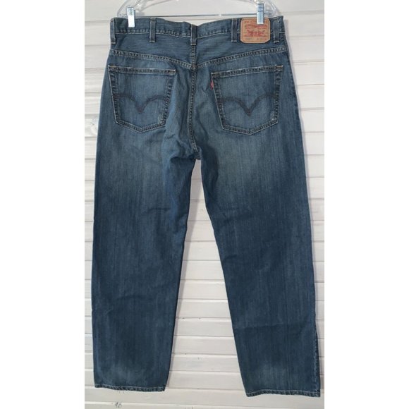 Levis 559 Sz 38x34 Relaxed Straight Fit Zip Fly Jeans Distressed 100% Cotton EUC - Picture 4 of 12